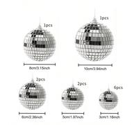 12 pièces Boule disco de différentes tailles 5, boule disco, décoration suspendue, boule à facettes, boule disco pailletée pour fête disco des années 70, carnaval 3 cm/5 cm/6 cm/8 cm/10 cmVerre