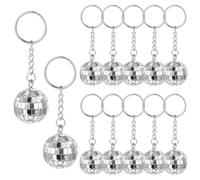 12 Pièces Boule Disco Décoration Boule Miroir Pendentif IY Porte clés Années Boules Disco Argentées à Suspendre1970 Ensemble Cadeaux de Fête pour Halloween Fête de Noël Mariage Maison