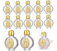 12 pièces bouteille d'eau bénite 15 ml en relief récipient d'eau bénite catholique bouteilles vides polyvalentes pour religieux, bouteille de décoration de mariage à la maison catholique
