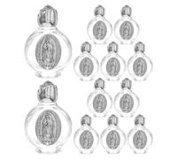12 Pièces Bouteille en Verre D'eau Bénite 15ml, Rechargeable | Présent Religieux, Célébrations Sacrées, Clarté Raffinée, pour Catholiques, Récipient 15ml