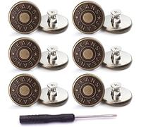 12 Pièces Bouton de Jeans 17mm Kit 12 Pièces Rétractables pour la Réparation de Vêtements