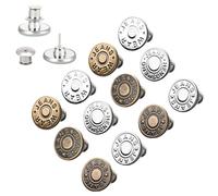 12 Piecès Bouton de Jeans, épingles à Boutons de 17 mm, S'insèrent Dans Les boutons de Pantalons, Boutons de Jeans DIY, Resserrent Les Pantalons, élargissent ou Réduisent la Taille Des Pantalons