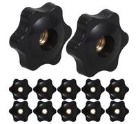 12 Pièces Bouton Étoile 1/4 Pouce à Vis avec Insert Cuivre Fileté | Poignée Ergonomique, Serrage Stable en Espaces Réduits, pour Machines, Gabarits et Assemblages Précis