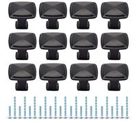 12 Pièces Boutons de Tiroir, Poignée Cuisine avec 2 Vis de Taille pour Meubles, Armoire, Commode, Parfait pour Porte, Bureau, Chambre, Placard (Noir)