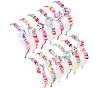 12 Pièces Bracelet Amitié Fille Bracelet Licorne Ajustable Faits à la Main Bracelets Tressé Cordon Bracelets Enfant Fille pour Licorne Pinata Anniversaire Fille Cadeau de Fête Anniversaire
