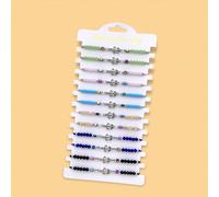 12 pièces Bracelet de cristal d'hématite en forme de tortue porte-bonheur pour la longévité et la bénédiction, corde à main de tortue pour la chance, lot de bijoux en gros à partager en famille Alliag