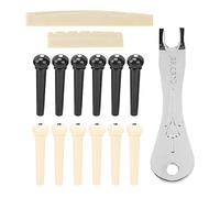 12 pièces broches de pont de guitare acoustique, pièces de rechange de guitare avec extracteur de goupille de pont et écrou de selle léger et portable pour joueur et amateur de