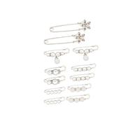 12 Pièces Broches Pour Femmes, Mode Broche de Perle Simulée Épingle de Sécurité pour Châle Pull Écharpe Manteau Robe Robe Chemis
