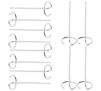 12 Pièces Brochettes en Acier Inoxydable, Support Vertical | Accessoire Compact et Léger, Usage Air Fryer et Four Électrique, Finition Argenté, Longue Durée