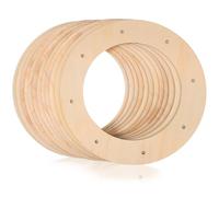 12 Pièces Cadre de Couronne Rond en Bois Beige, pour Loisirs Créatifs | 8 Trous Prépercés, 3mm D’épaisseur, Surface Lisse sans Écharde, pour Fleurs, Rubans et Ateliers