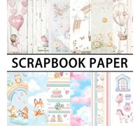 12 PIECES Cahier de papier scrapbooking amusant et chaleureux de l'enfance, 15 x 15 cm papier scrapbooking à motifs d'animaux de bande dessinée recto, pour emballage cadeau, album DIY, planner décorat