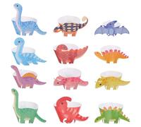 12 Pièces Caissettes à Cupcakes en Papier Motif Dinosaure | Usage Jetable, Format Mini Constant, Service sans Nettoyage, pour Pâtisserie et Présentation