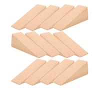 12 pièces Cale Bois Triangulaire en Hêtre, Butée de Porte 8x3x3cm | Surface Diagonale Texturée, Stabilise Meubles et Canapés, pour Bricolage, Menuiserie, Cannage de Chaise ou Appartement