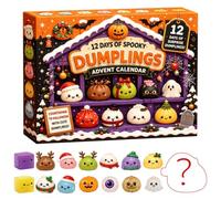 12 Pièces Calendrier de l'Avent Squishy de Halloween 2026, Squishy Dumpling Calendrier decompte à rebours de Noël Fidget, Jouets Sensoriels de 12 Jours Coffret Cadeau pour les Fêtes