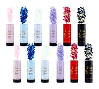 12 pièces Canons à Confettis,papier multicolore, 2 pièces dans chacune des 6 couleurs,lanceur de confettis pour remise de diplôme, mariage, anniversaire.