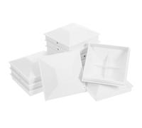 12 Pièces Capuchon Poteau Pyramidal Blanc en Plastique