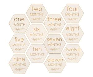 12 Pièces Cartes Mensuelles pour Bébé, Disques de Bois Beige | Bois Poli sans Bavure, Surface Lisse et Solide, Accessoires Naissance, pour -né et Capture Mémoires