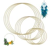 12 Pièces Cercle Metal, Cercle Attrape Reve 10 15 20 cm, Anneau Attrape Rêve, Cercle Decoration, Cercle Macramé Couronne Fleur, Le Cercle de Fer pour Floral Hoop, Art Floral,Mariage,Capteurs de Rêves