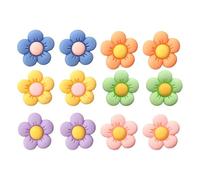 12 pièces charms de chaussures fleuris pour décorations de chaussures mignones marguerite, clips DIY pour filles, accessoires pour chaussures Jibbitz, décorations à encliqueter faciles pour sneakers e