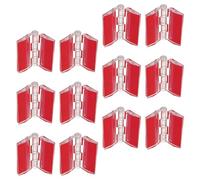 12 Pièces Charnière de Piano Auto-adhésive Acrylique 45mm | Design Décoratif Invisible, Profil Ultrafin Rouge, Usage Craft, Pose Facile, pour Vitrine et Petit Battant