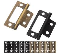12 Pièces Charnière Silencieuse Noir Épaissie en Fer Cuivre | Surface Lisse, Antirouille, Usage Décoration Intérieure, Clubs, Feuille Mobile, Lot