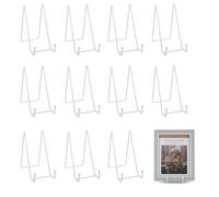12 Pièces Chevalet Support Presentoir Porte Assiette, 6 Pouces Métal Support Assiette Decorative Support Cadre Photo, Presentoir Livre Chevalet de Table pour Photo, Plaque, Carte Postale, Art (Blanc)