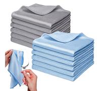 12 Pièces Chiffon Microfibre de Verre, Chiffon de Polissage Verre, Lunettes de Vue Nettoyage Vitre Rectangulaire Lavette sans Peluche Serviette Cheveux Microfibres Torchon pour Miroir Cuisine Voiture