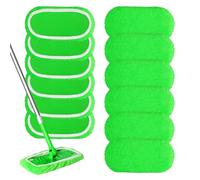 12 Pièces Chiffons de Nettoyage Reutilisable pour Swiffer Sweeper, 25.4x11.5 cm Lavables Mop de Chiffons de Rechange en Microfibre, Serpillière Humide et Sèche, Serpillère pour Swiffer Sweeper Mop
