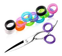 12 pièces ciseaux bagues de pouce inserts de pouce poignées protecteur anneau ciseaux cisaillement accessoires doigt silicone coloré toilettage pour chien pour coupe poils ch