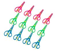12 Pièces Ciseaux de Sécurité pour Garçon et Filles, Poignée | Création Papier, Prise Confortable, Usage Quotidien, Décoration Photo, Acier Inoxydable et Pp, pour Loisirs Couleur Aléatoire