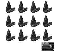 12 Pièces Clip Câble Voiture - Attache Câble Adhésif pour Tableau de Bord et Intérieur - Fixation Câble Sans Perçage pour Chargeur, Dashcam et USB - Organisateur de Câbles Universel, Noir