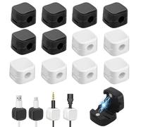 12 Pièces Clips Cable Attache Cable Adhesif Magnétiques Cable Management Rangement Cable Bureau pour Bureau Table de Chevet Appareils de Cuisine