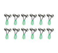 12 Pièces Clochette Double de Pêche Alarme Canne à Verte Métal | Accessoire pour Pêche de Nuit, Fixation Simple, Plastique et Métal, Usage sur Canne à Pêche