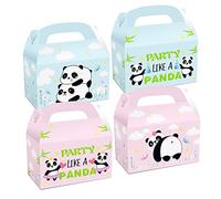 12 Pièces Coffrets Cadeaux de Fête sur le Thème Panda, Boîtes à Bonbons de Fête Panda Rose et Bleu, Boîtes à Friandises de Fête Révélatrices de Genre, Boîtes à Bonbons Motif Bambou