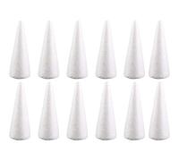 12 pièces cônes d'arbre en Mousse pour Les projets d'art et d'artisanat de Bricolage cône en polystyrène Blanc Artisanat cône en Mousse Arbre de Noël Mousse de polystyrène pour pièce maîtresse de