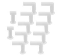 12 Pièces Connecteur D’étagère de Supermarché en Plastique Beige | Assemblage D’angle, Soutien de Rail Droit, Installation Rapide en Rayon, Limite les Chutes