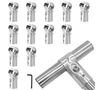 12 pièces Connecteurs de collier de serrage en T Raccord de tuyau en T pour maillon de chaîne Ferrures d'angle Convient pour un diamètre extérieur de 25 mm