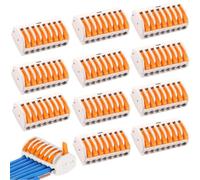 12 Pièces Connecteurs Électriques Rapide Avec Levier, Blocs Connexion Électrique Bornes Conductrices 4 Mm², Connecteur Écrou Levier, Bornes Connexion 32a Enfichables, Pour Conducteurs De Câbles Fixes.