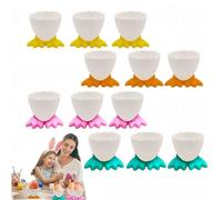 12 Pièces Coquetiers Amusants Coquetier Oeuf Tasse - Set de coquetiers Porte-oeufs en carton Coquetiers rigolos en plastique - attrayants les jeunes et les adultes - Coquetiers pratiques et robustes