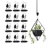 12 Pièces Corde à Cliquet, 2,4 Mètres Cordes à Cliquet, Cintres à Cliquet RéGlables 1/8, Corde Cliquet Corde à Cliquet, Sangle à Cliquet Réglable, Cintres à Cliquet pour Plantes Lampe, Corde a Clique