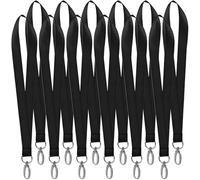 12 Pièces Cordons Tour de Cou, Bureau Strap Lanière, Lanyard Cordon de Cou Noir, Courroie Cordons de Cou avec Crochet Pivotant pour Carte d'Identité, Badge, Porte-clés, Affaires