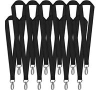 12 Pièces Cordons Tour de Cou, Bureau Strap Lanière, Safety Cordon Lanyard Cordon de Cou Noir, Cordons de Cou Lanyard avec Crochet Pivotant pour Carte d'Identité, Badge, Porte-clés, Affaires