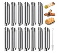 12 Pièces Corne Moule en Acier Inoxydable, Moules Crème Pâtissière en Acier Inoxydable, Cannoli Corne Patisserie Tube Inox Cannoli Moule pour Croissants, Douilles Pâtisserie, Gâteau, Moule à Pain