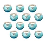 12 Pièces Coupelle à Bougie en Verre Bleu Décorative