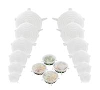 12 Pièces Couvercle Silicone Alimentaire, Couvercle Extensibles En Silicone Sans Bpa, 6 Tailles Différentes Couvre Plat Réutilisable Charlotte Alimentaire Universel Pour Fruits, Bocaux, Bols