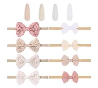 12 Pièces Couvre-Chef Pour Tout-Petits, Nœuds Papillon Pour Nouveau-Nés, Pinces à Cheveux Imprimées, Couvre-Chef élastiques Et Mignons Pour Les Tout-Petits, Bandes De Cheveux Avec Nœud Pour Bébé