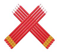 12 pièces Crayon de Couleur Rouge Effaçable en Bois, Prétaillé avec | Mine Dure, Corps Hexagonal, Prise Confortable, pour Corriger Examens, Colorier Cartes, Croquis et Travaux de Bureau