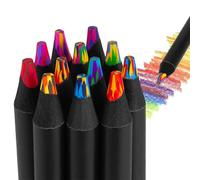 12 Pièces Crayons de Couleur, Ensemble de Crayons de Couleur, Crayon de Couleurs Coloré en Bois Crayon avec Mine Multicolore pour Esquisser, Dessiner, Colorier