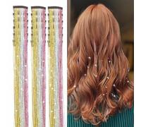 12 pièces d ' accessoires pour cheveux multicolores à clipser, ensemble de guirlandes de cheveux de 20 pouces pour une installation rapide, divers événements, coiffure à clip facile