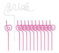 12 Pièces de Bride Straw, Pailles Amusantes Réutilisables avec 1 Paille de Mariée et 11 Pailles en Forme de Cour pour la Douche Nuptiale Fiançailles Mariage Fête